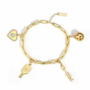 NEW EVERWILD women's pickleball pickle me charmed bracelet in gold